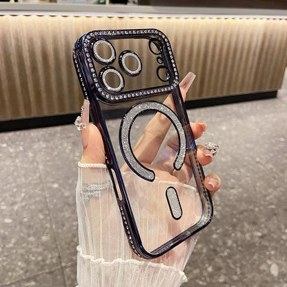 Glitter Transparent Rhinestone Case for iPhone 18 Pro Max