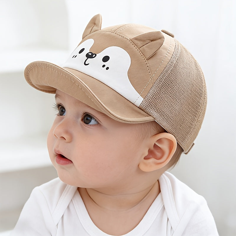 Baby Soft Brim Baseball Cap with Puppy Print for 1-3 Years