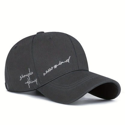 Trendy 4-Season Duckbill Baseball Cap With Embroidery, Adjustable Sun Protection For Women