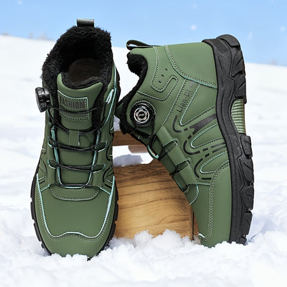 Men's Winter Warm Mid-Calf Boots with Upper & PVC Traction Outsole - Heavy-Duty Cold-Resistant Shoe for Snow, Ice, Slush - Cushioned Insole - Casual, Driving, Outdoor (Model 55017) - Ideal for /urban Use too