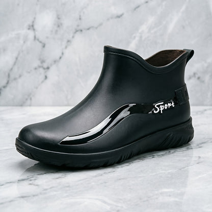 Men's Casual Anti-Slip PVC Rain Shoes for All-Season Wear