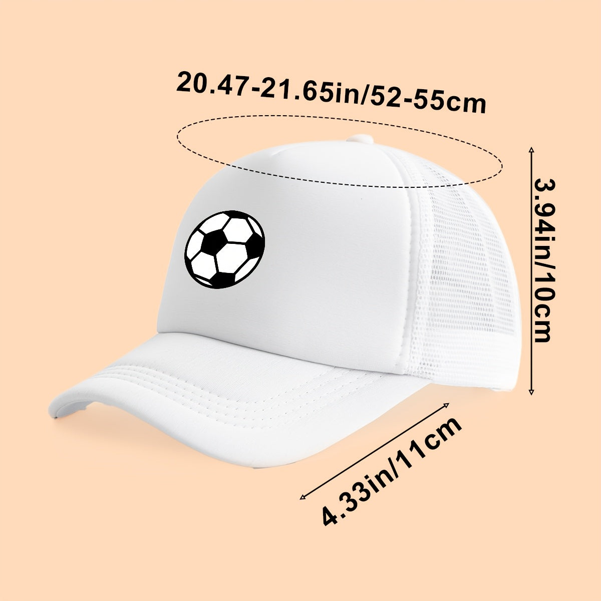 Kids Breathable Soccer Print Baseball Cap & Crossbody Bag Set