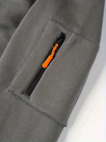 Men's Casual Hoodie with Zipper, Soft And Breathable Polyester Fabric, Machine Washable, Autumn/Winter Fashion