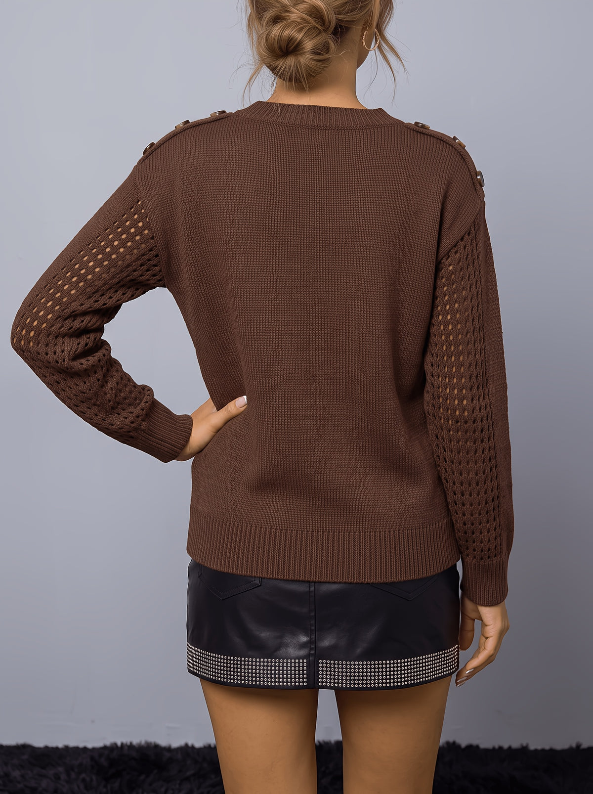 Women's Elegant Acrylic Pullover Sweater for Fall Winter