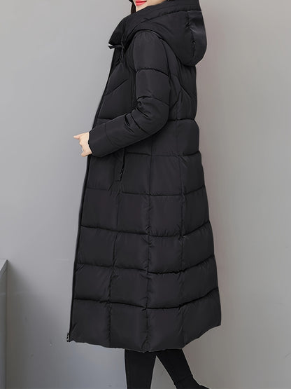 Thickened Long Hooded Coat for Women, New Winter Style, Slim Fit Knee-Length Winter Jacket.