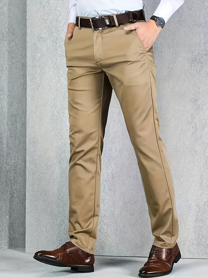 New Casual Formal Pants for Men in Four Seasons, Featuring a Business Style with Trendy Long Trousers. Fashionable And Versatile Men'S Elastic Dress Pants with a Comfortable Classic Design for Casual Wear.