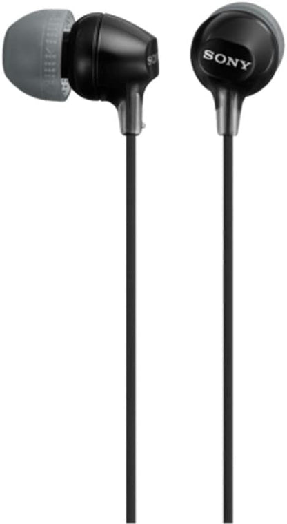 Sony MDREX15AP In-Ear Earbud Headphones with Mic, Black (MDREX15AP/B)