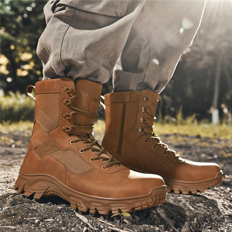 Men's All-Season Hiking Boots with Anti-Slip Rubber Soles