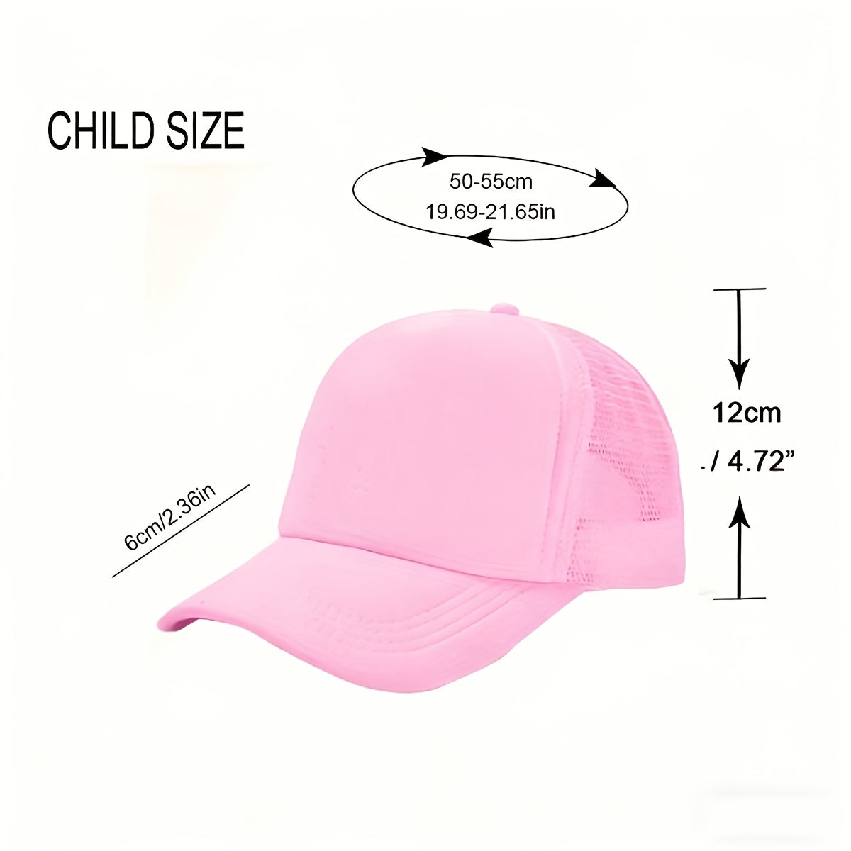 Kids Pink Mesh Bowknot Baseball Cap Breathable Lightweight