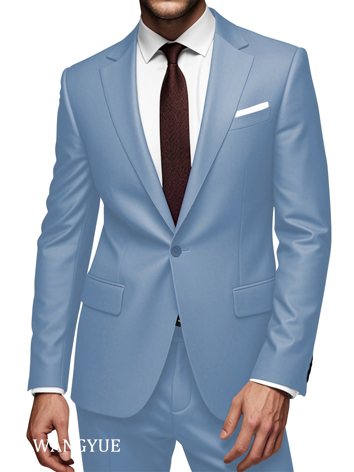 Men'S Classic Two-Piece Suit Set with a Single-Button Jacket And Pants, Suitable for Light Business, Weddings, Casual, And Formal Occasions.