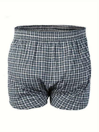 Men's High-Waisted Cotton Boxer Briefs with Button Closure