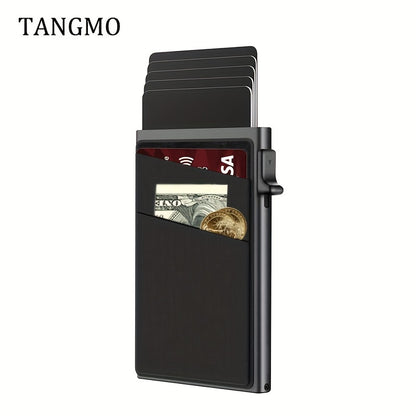 Simple RFID Blocking Aluminum Alloy Credit Card Holder with Money Bag for Men