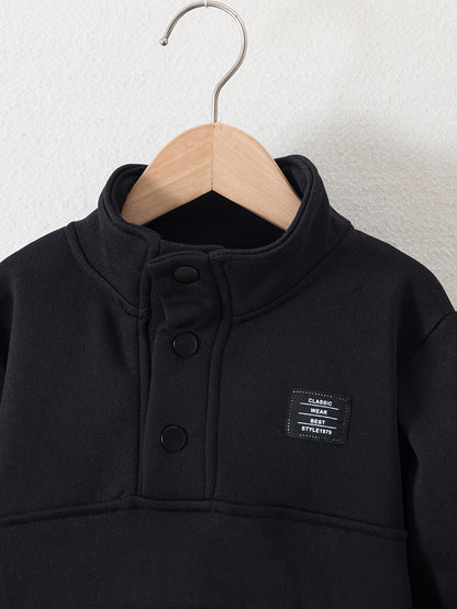 Boys' Cozy Fleece-Lined Hoodie & Sweatpants Set - Olive Green Casual Winter Outfit with Pockets, Thick Warmth for Fall & Winter, Regular Fit, Casual Attire, for Outdoor