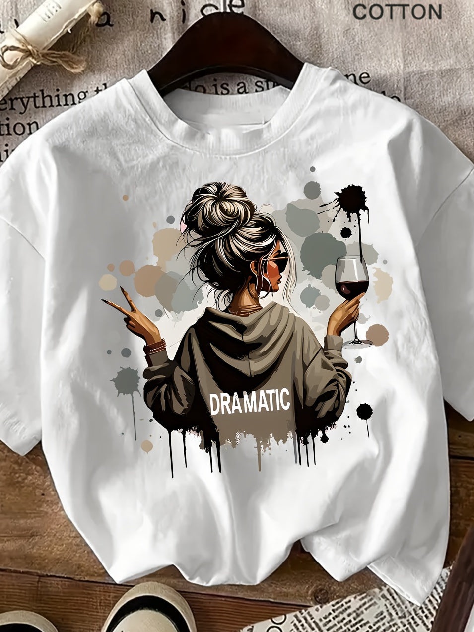 Women's 100% Cotton Casual Short-Sleeve Printed T-Shirt