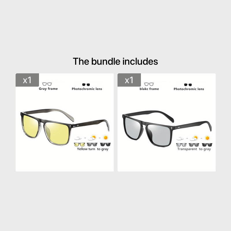 Photochromic Full Rim Sunglasses for Men and Women, UV Protection