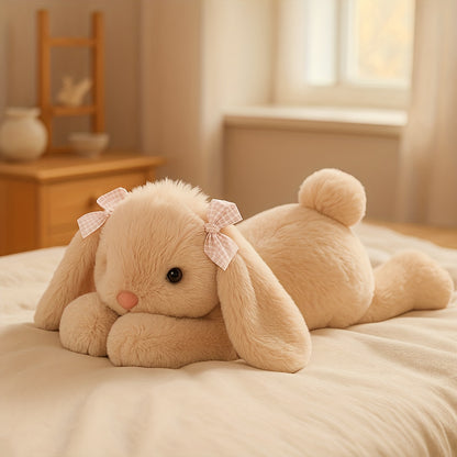 35cm/13.77in Soft Stuffed Bunny Plush Toy Suitable for Kids - Cute Lop Jimny Rabbit Doll with Long Ears, Huggable Bedtime Companion, Birthday Gift for Girls Room Decor, Travel & Accessory (Plush Toy)