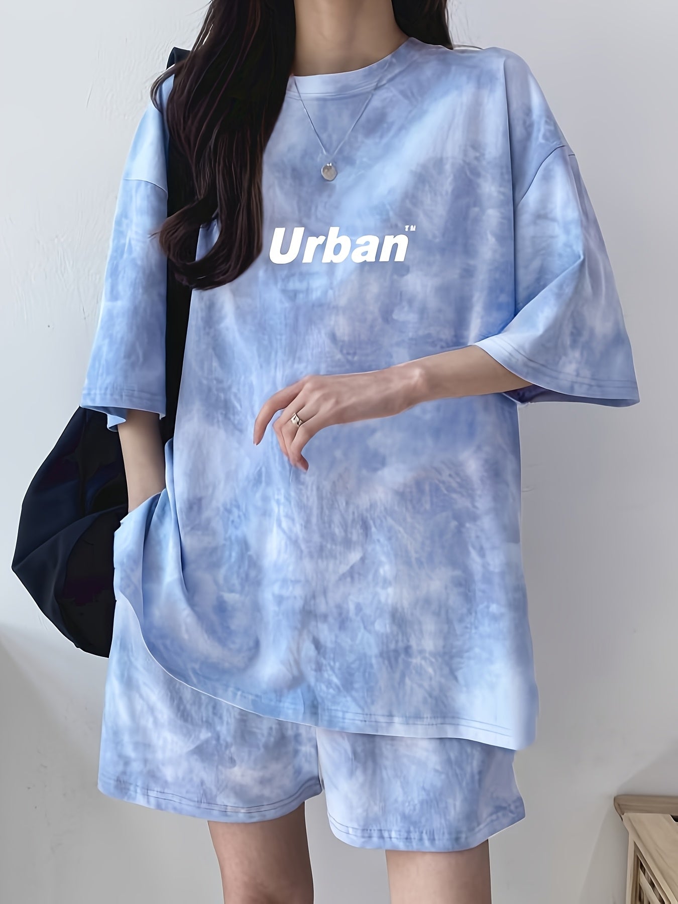 Women's Tie-Dye Loose Fit Short Sleeve Pajama Set