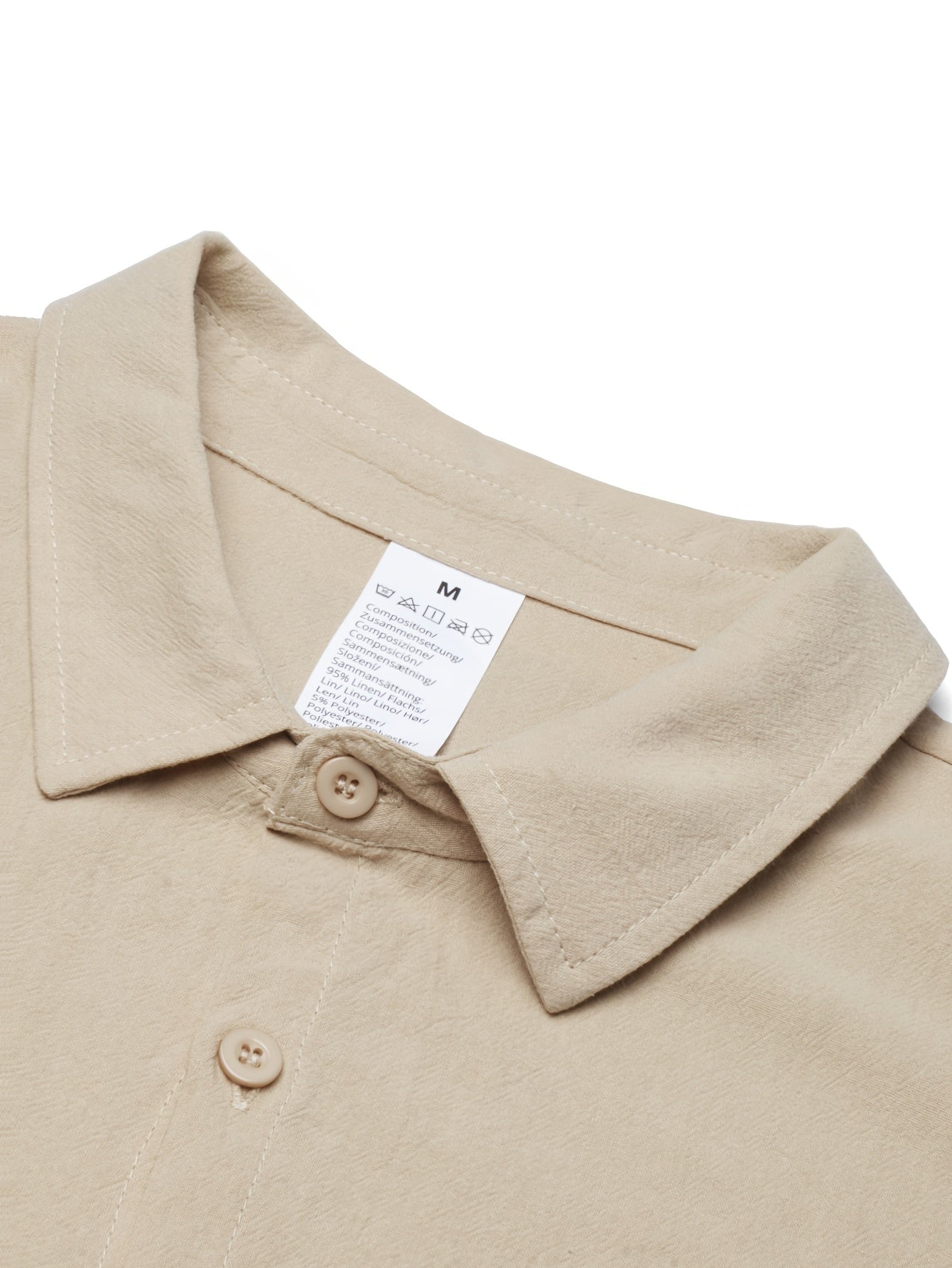 Men's Lightweight Linen Long-Sleeve Shirt & Pants Set for Spring/Fall
