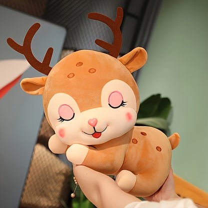 1pc Cute Milu Deer Plush Stuffed Animal - Soft Huggable Dog Stuffers with Filling, Adorable Bedtime Companion for, Birthday Wedding Christmas Gift Suitable for &