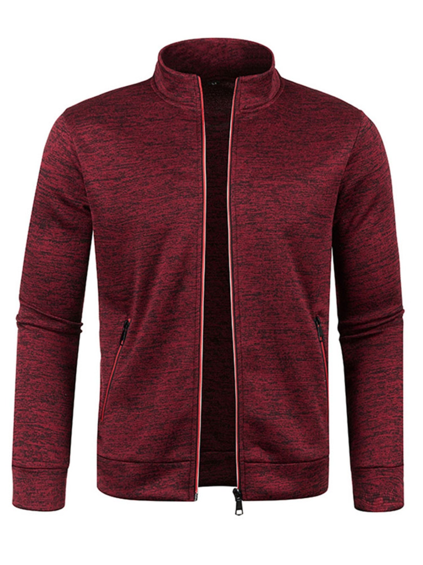 Men's Stand Collar Jacket - Full-Zip Casual Athletic Coat, Light Grey with Lime Accents, Zippered Front Closure for Gym, Office, Everyday - Machine Washable Outerwear, Gym Wear, Sporty Design, Smooth Texture, Lightweight Coat