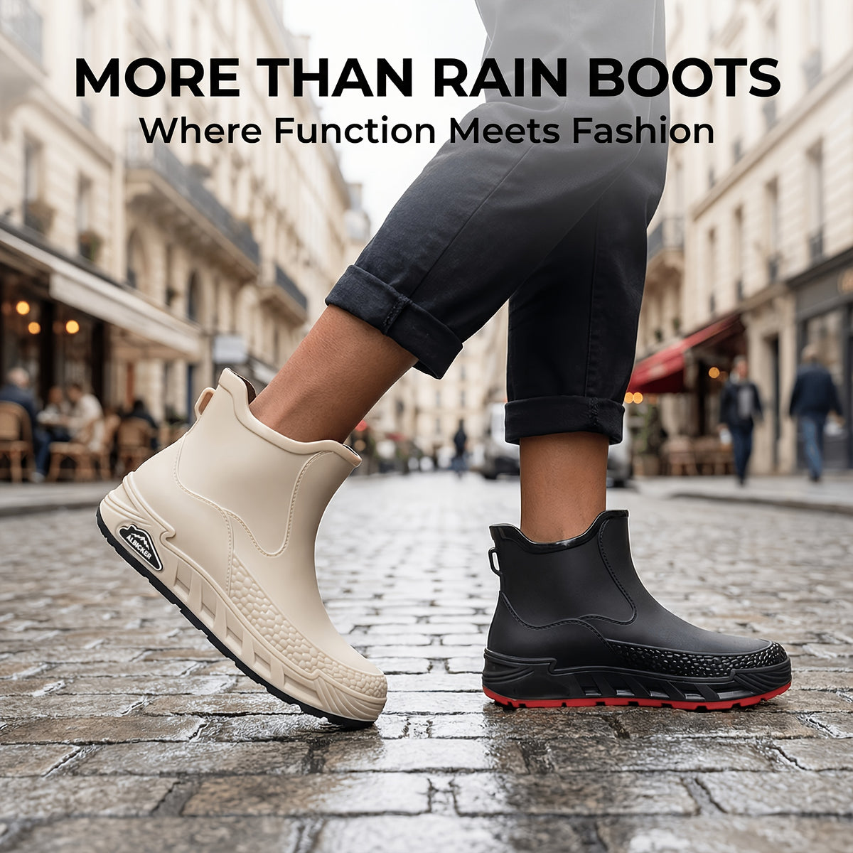 Unisex All-Season Lightweight Rubber Rain Boots for Outdoors