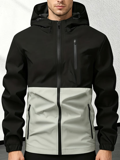 Men's Casual Hooded Softshell Sports Windbreaker Jacket