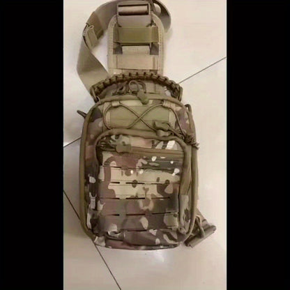 Versatile EDC Crossbody Bag - Lightweight, Multi-Pocket Travel Chest Pack with Zip Closure for Outdoor Adventures