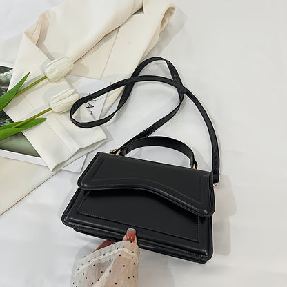 Թարմ և նորաձև փոքրիկ քառակուսի պայուսակ, մի ուսի վրա կրծկալով պայուսակ, երիտասարդական և հաճելի ոճով, մագնիսական ճարմանդով փակվող պայուսակ, միագույն, ինտերնետում հայտնի և սիրված պայուսակ