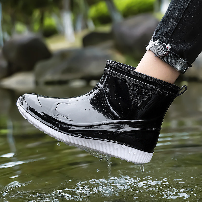 Men's Lightweight Slip-On Waterproof Outdoor Boots - All-Season PU