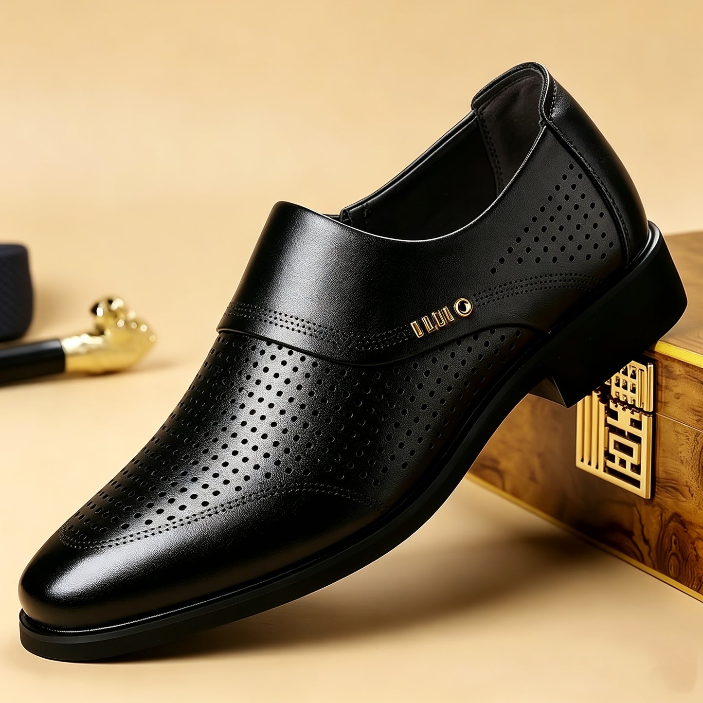Men's Lightweight Slip-On Loafers - Breathable PU Casual Dress Shoes