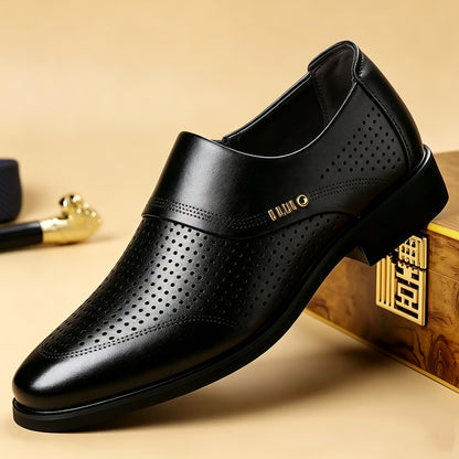 Men's Lightweight Slip-On Loafers - Breathable PU Casual Dress Shoes