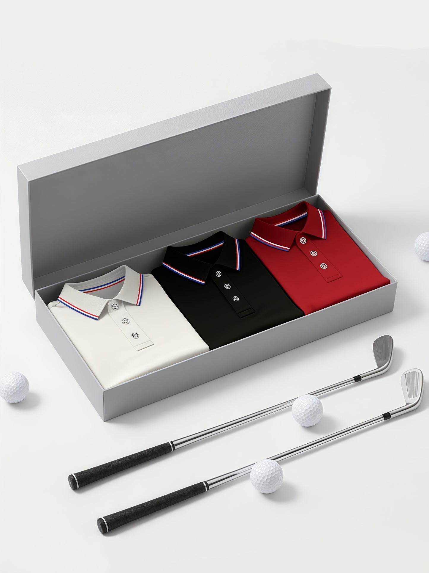 3pcs Men's Fashion Business Short-Sleeve Shirts, Collar Design, Simple and Elegant, Enhances Silhouette and Leg Length, Lightweight and Comfortable Knitted Polyester Fabric, Breathable and Skin-Friendly, Packaged in Bags (No - ayq