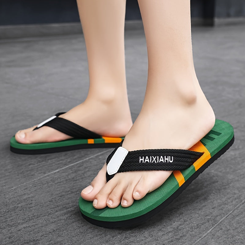 Men's Casual Color-Block Flip-Flops Lightweight and Comfortable