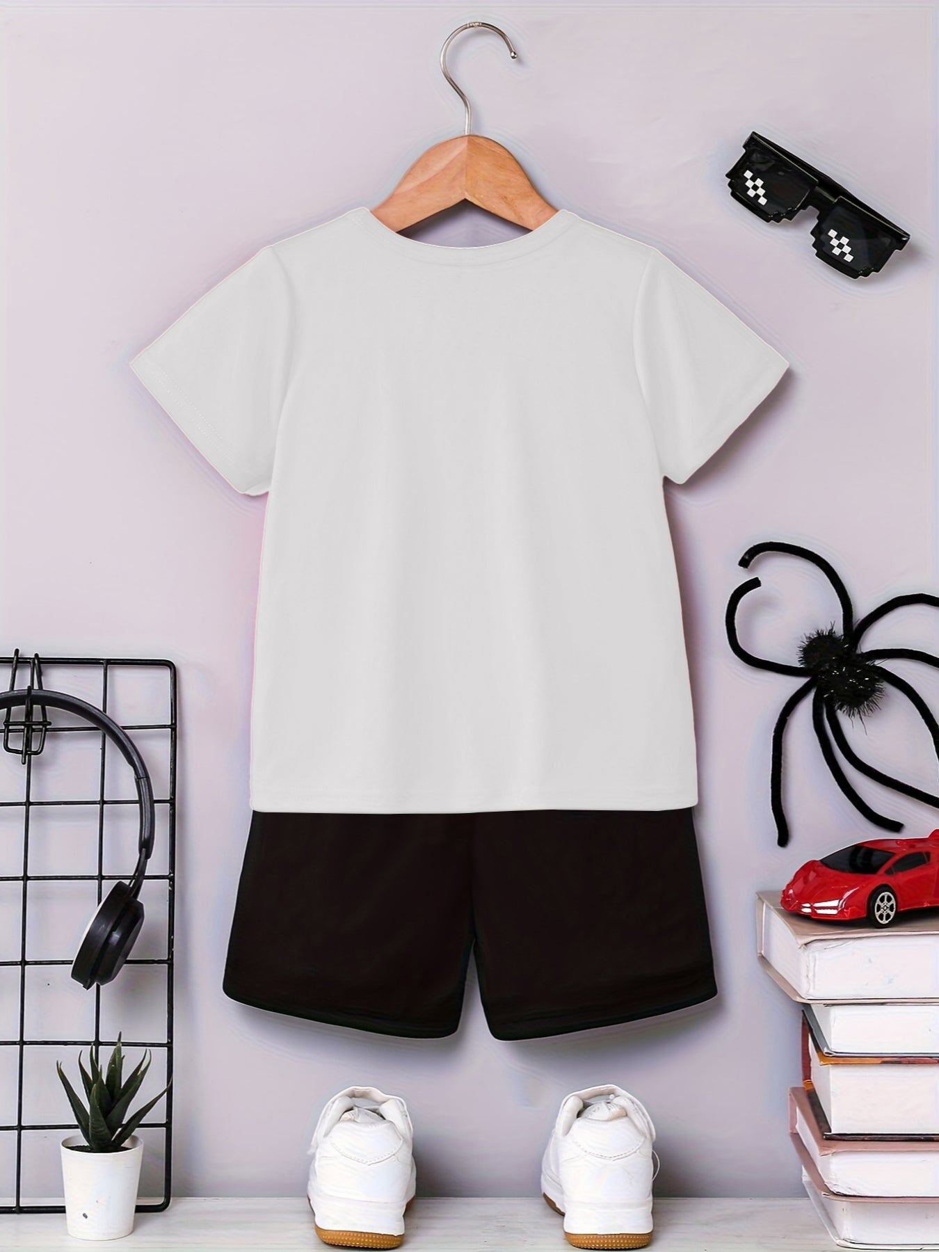 Summer Quick-Dry Shorts & Tee Set for Baby Boys, Jungle Print