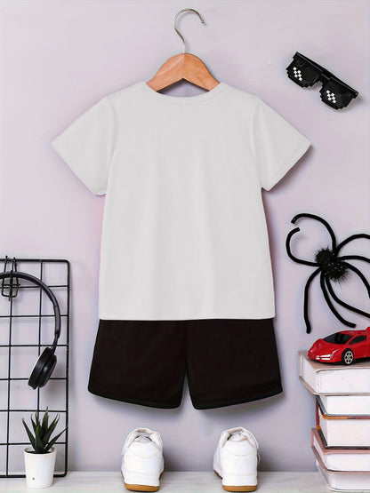 Summer Quick-Dry Shorts & Tee Set for Baby Boys, Jungle Print