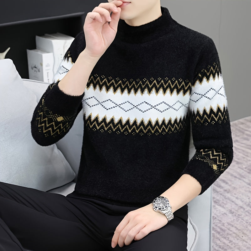 Աշնանային և ձմեռային նորաձև արհեստական ​​ջրաքիսի մորթուց սվիտեր, հաստացված հիմնական շերտի վերնաշապիկ - Բազմակողմանի տաք, առօրյա, նորաձև տրիկոտաժե հագուստ 90081