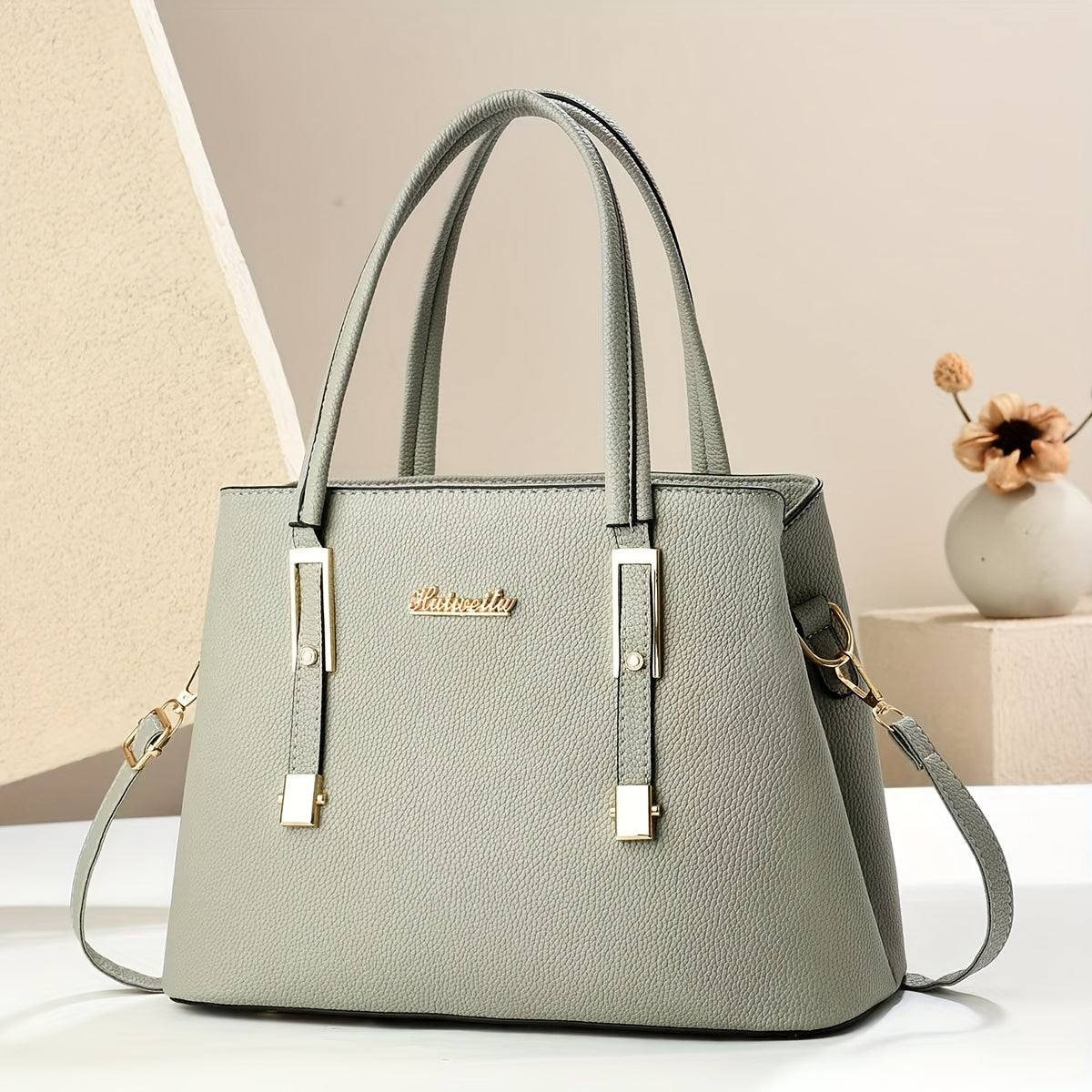 Elegant Women's PU Tote Bag with Removable Strap