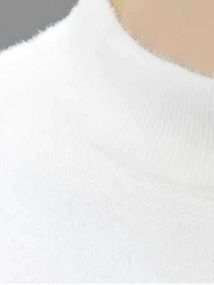 Աշնանային և ձմեռային նորաձև արհեստական ​​ջրաքիսի մորթուց սվիտեր, հաստացված հիմնական շերտի վերնաշապիկ - Բազմակողմանի տաք, առօրյա, նորաձև տրիկոտաժե հագուստ 90081