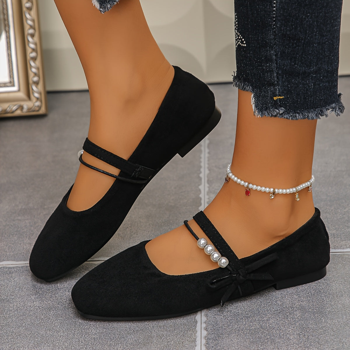 Plus Size Women’s Casual Square Toe Mary Jane Flats