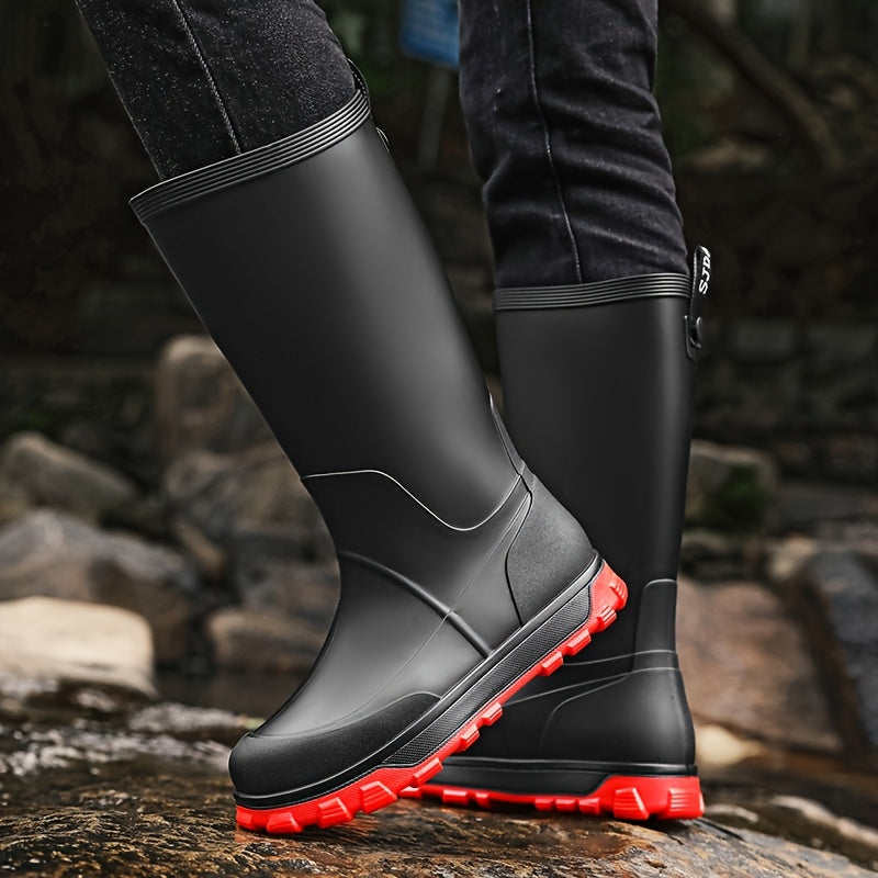 Men's All-Season High-Top Outdoor Waterproof PVC Boots