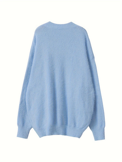 Մեծ չափս - Կանացի հարմարավետ դեղին V-ձև օձիքով սվիտեր՝ մարգարիտ կոճակներով և բրդյա եզրերով թևքերով - Ասիմետրիկ եզր, երկրաչափական նախշ, առօրյա ձմեռային սվիտեր առօրյա հագուստի համար, Ձմեռային հագուստ | V-ձև օձիքով սվիտեր | Մարգարիտ կոճակների մանրամասներ, Sw