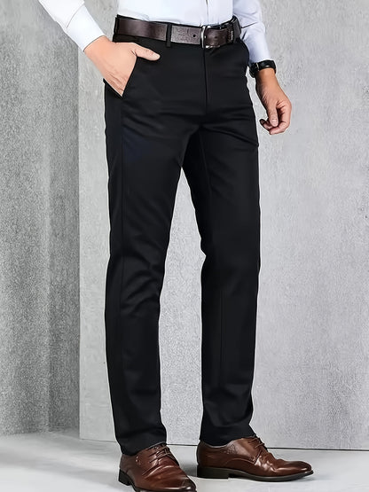 New Casual Formal Pants for Men in Four Seasons, Featuring a Business Style with Trendy Long Trousers. Fashionable And Versatile Men'S Elastic Dress Pants with a Comfortable Classic Design for Casual Wear.