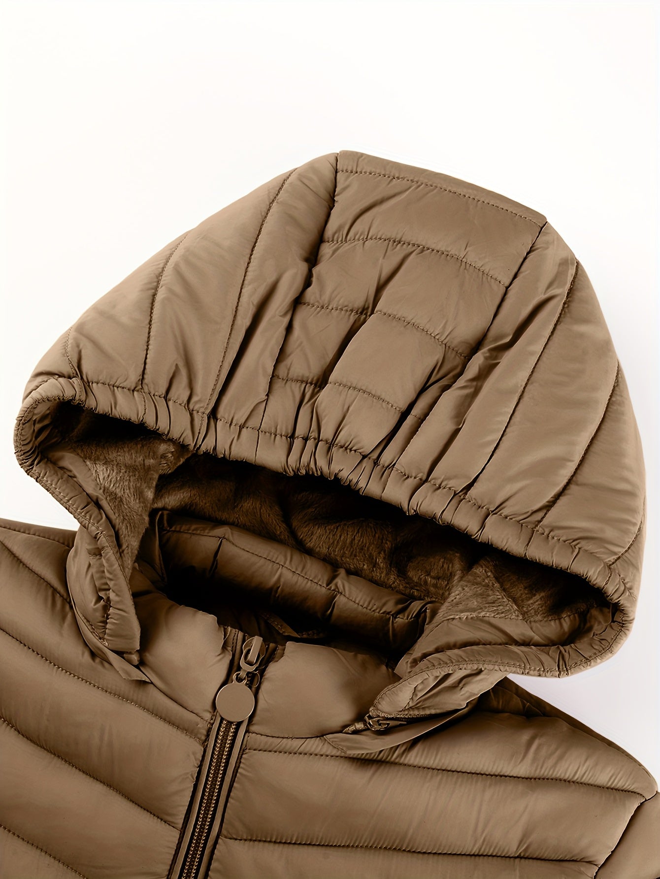 Կանացի թեթև, սև, գլխարկով ձմեռային բաճկոն՝ գրպաններով - Էլեգանտ երկար թևքերով վերնազգեստ, նեյլոնե նյութ, կայծակաճարմանդով դիզայն, իդեալական է առօրյա կամ ճանապարհորդության համար, ձմեռային վերարկուներ