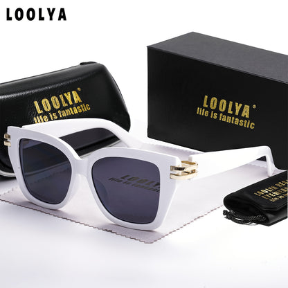 Unisex Retro Steampunk Glasses with White & Gold Accents