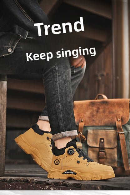 Տղամարդկանց նոր ձմեռային հաստ շերտով կոշիկներ, երեք գույնի, հարմարավետ և տաք, հեշտ հագնվող/հանվող, բռնակի դիզայնով, հարմար է բացօթյա ձյան, լեռնագնացության և լեռնագնացության համար։