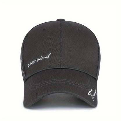 Trendy 4-Season Duckbill Baseball Cap With Embroidery, Adjustable Sun Protection For Women