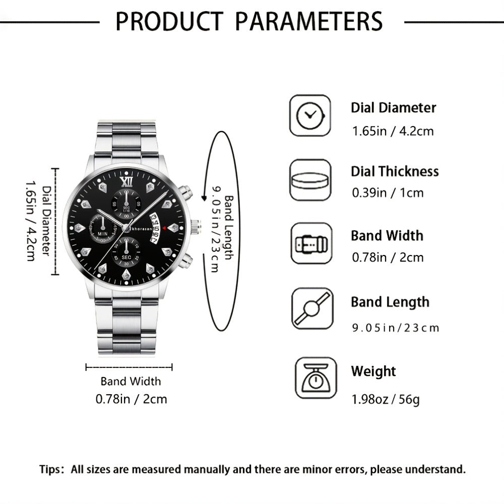 5pcs Men'S Watch and Wallet Gift Set | Fashion Belt, Easy Keychain, Portable Sign Pen - Ideal for Father'S Day, Valentine'S Day, Birthdays, Graduations, Business Openings - No Box Included