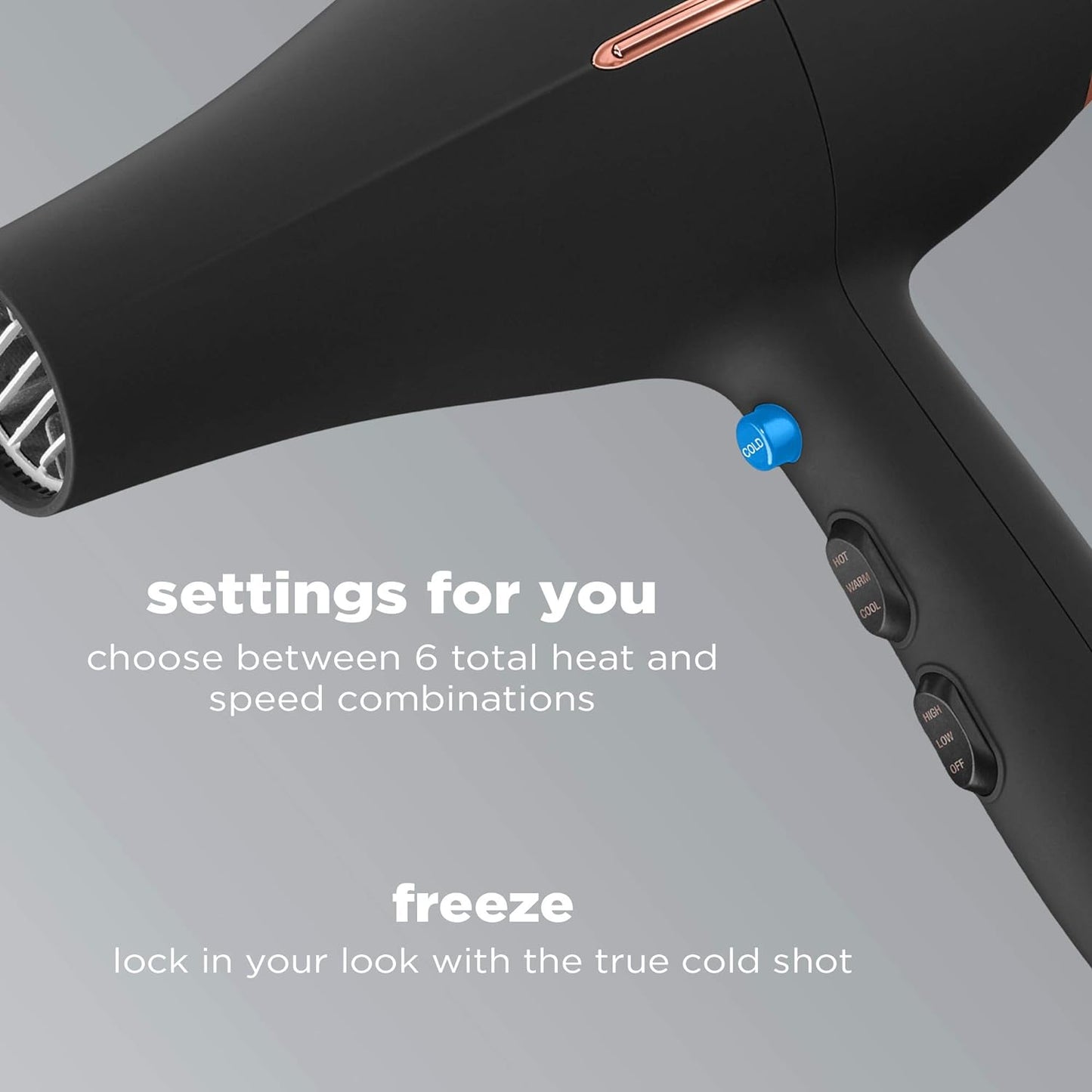 INFINITIPRO by CONAIR Hair Dryer with Diffuser | AC Motor Pro Hair Dryer with Ceramic Technology | Includes Diffuser and Concentrator | Black | Packaging May Vary