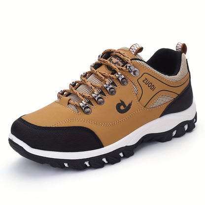 PLUS SIZE Men's Durable Lace Up Hiking Boots, Comfy Non Slip Soft Sole Shoes For Men's Outdoor Activities