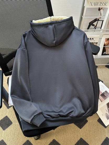 Կանացի մեծ չափսի ձմեռային տաք, գլխարկով սվիտեր՝ Շնորհավոր Սուրբ Ծնունդ և Շնորհավոր Նոր Տարի նախշերով - Հաստ բրդյա ծածկույթով մեծ չափսի սվիտեր, հարմարավետ, առօրյա սվիտեր Սուրբ Ծննդյան համար, Հելոուինի նվերներ, Սուրբ Ծննդյան սվիտեր, տոնական հագուստ,